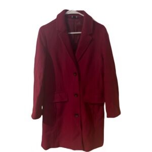 Land’s End women’s wool blend coat size 12 magenta plum